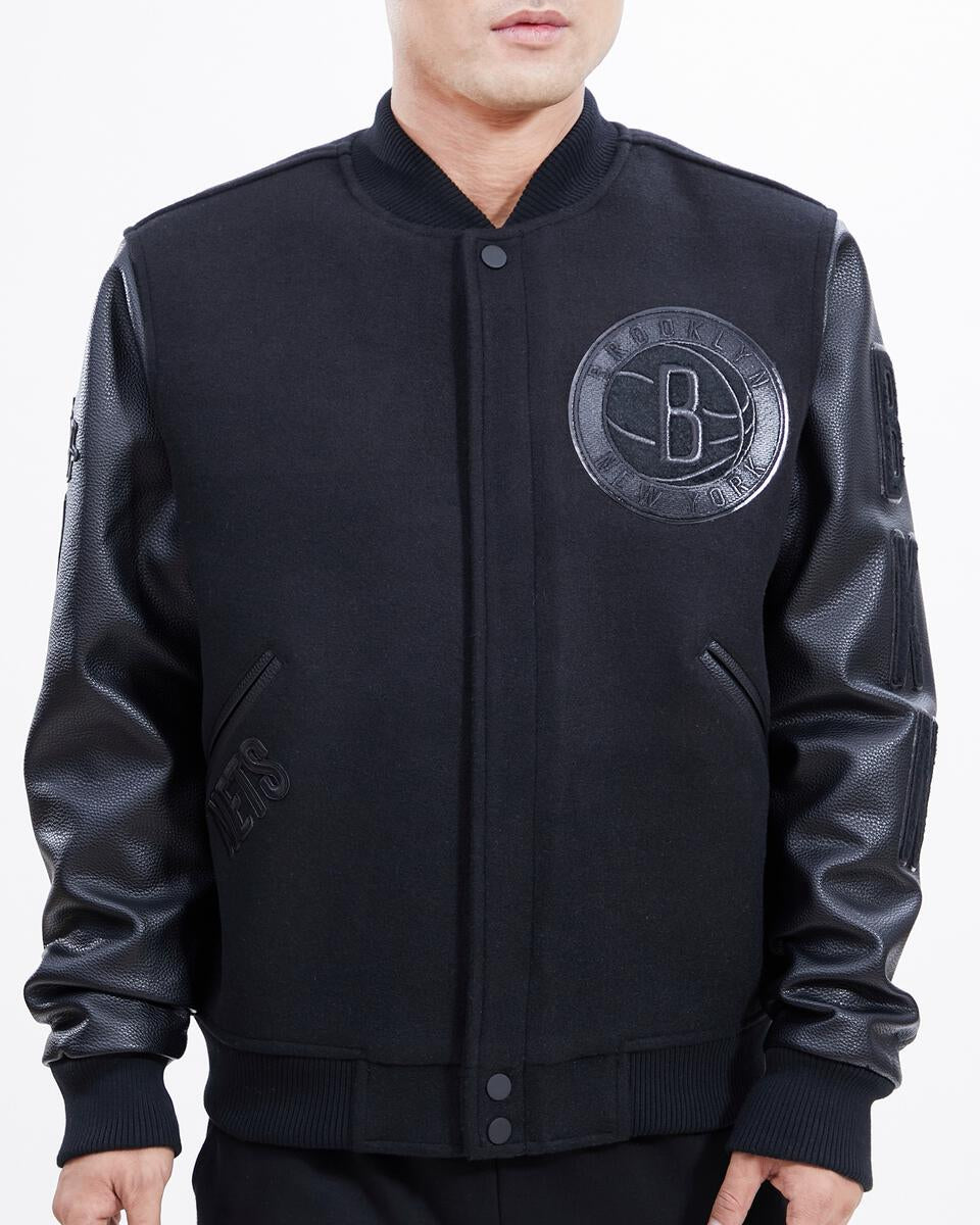Pro Standard Brooklyn Nets Black Wool Varsity Heavy Jacket