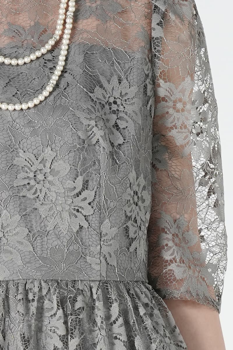 AIMER ニュアンスグレー花刺繍レースドレス (M) をレンタル - 結婚式