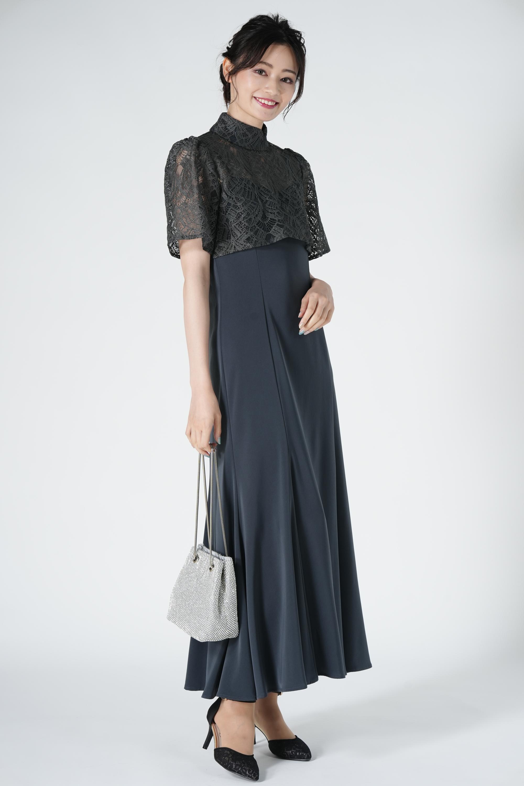 etoll. オーバーボレロ&アッシュネイビードレス (L) をレンタル - 結婚