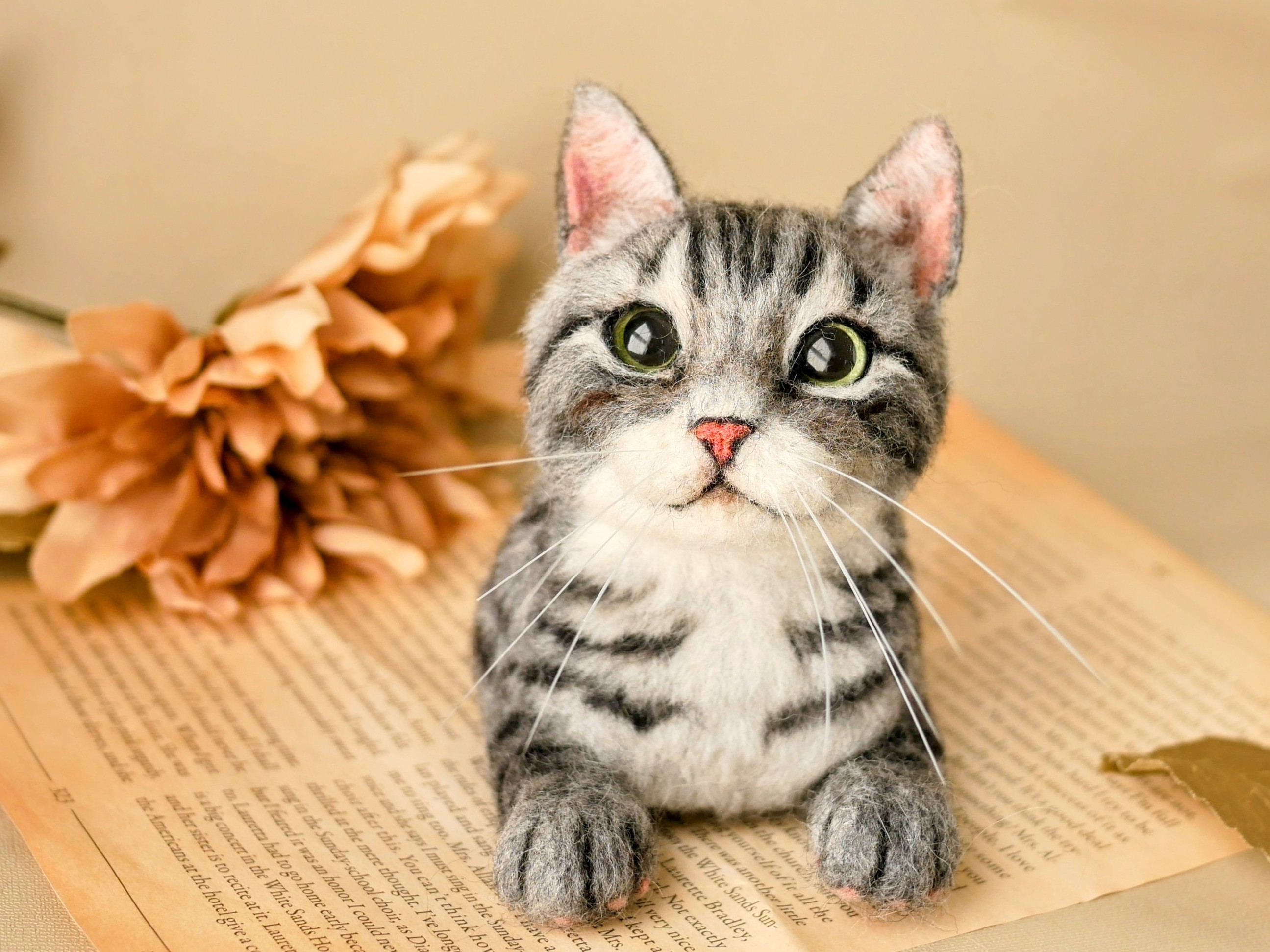 コースレッスン】羊毛フェルトで作る！リアルなサバトラ猫制作講座