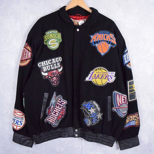 ジェフハミルトン ウールジャケット スタジャン NBA バスケ グレー