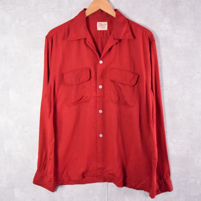 50年代 50s 開襟 長袖 赤 レッド │ヴィテージ古着屋Feeet 通販 名古屋