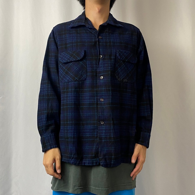 50s 50年代 ペンドルトン オープンカラーシャツ 開襟 ブラック 黒