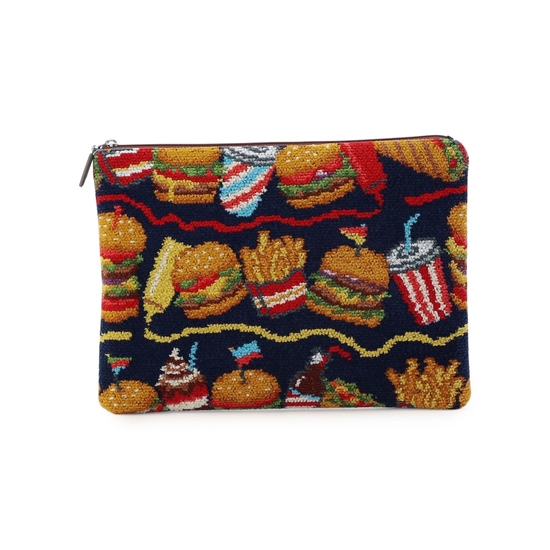 バーガーショップ フラットポーチM L/BUR-257128(ネイビー): LOVERARY