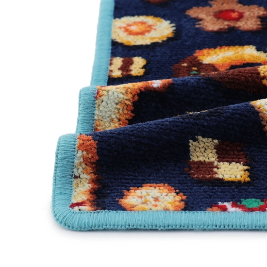 フィーカタイム ハンカチ（WEB限定）(ネイビー×ターコイズブルー