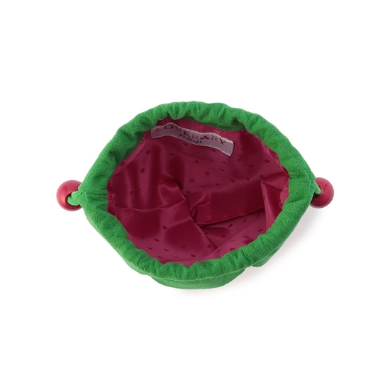 ストロベリードット イチゴ型巾着 L/STD-260094(ライトワイン