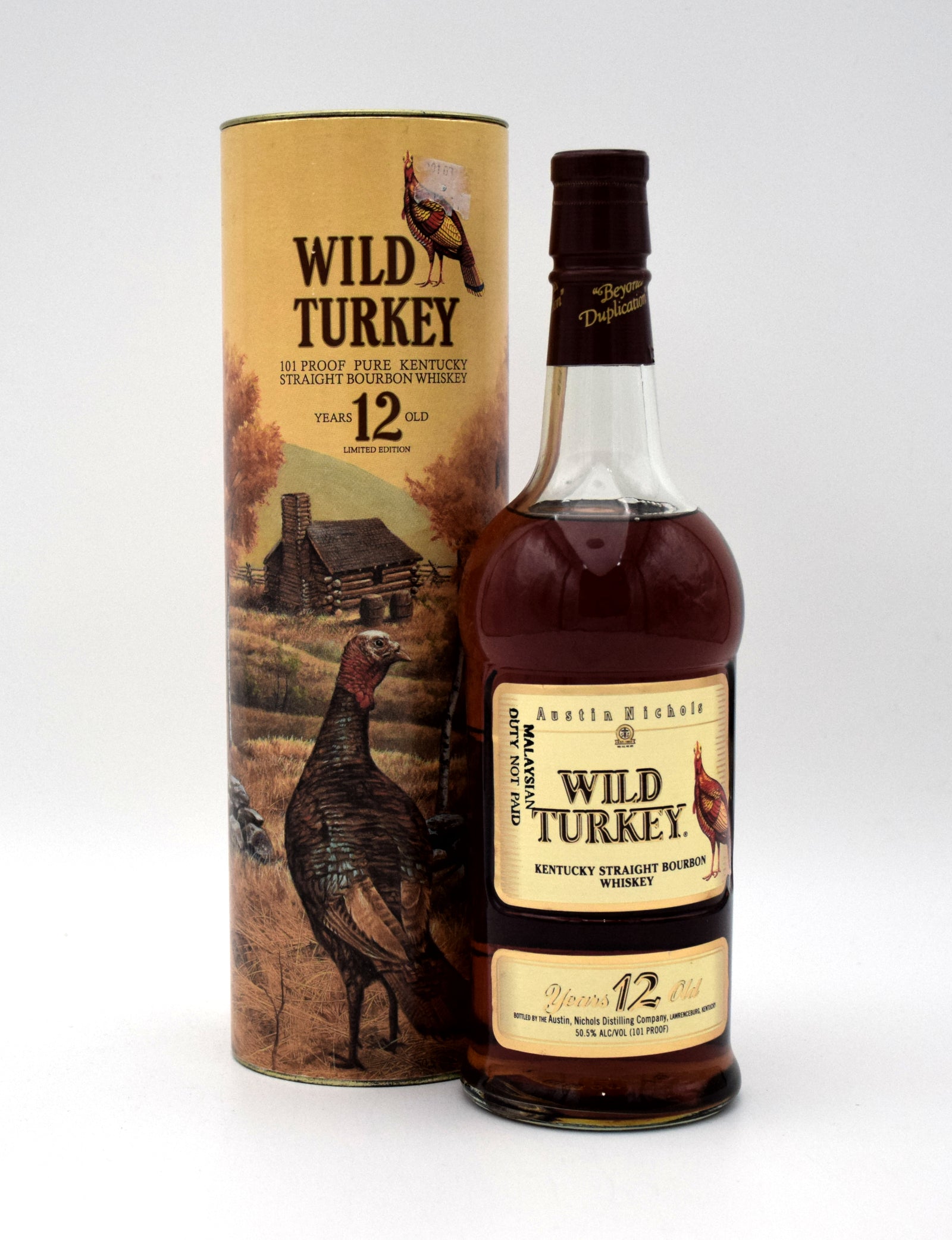 Wild Turkey 101 Proof 12 Year Bourbon “Split Label” (1992, With
