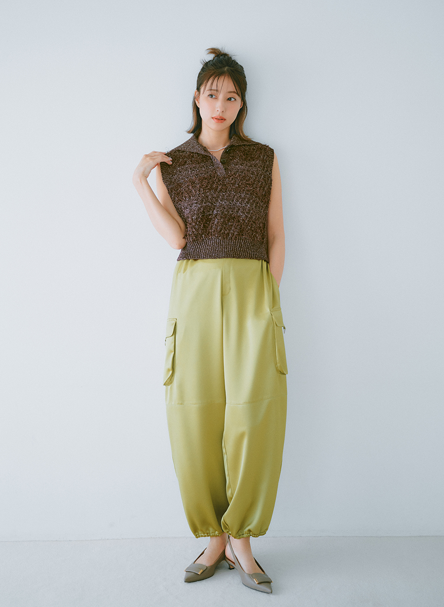 サテンカーゴギャザーパンツ｜LOUNIE（ルーニィ）公式サイト／公式