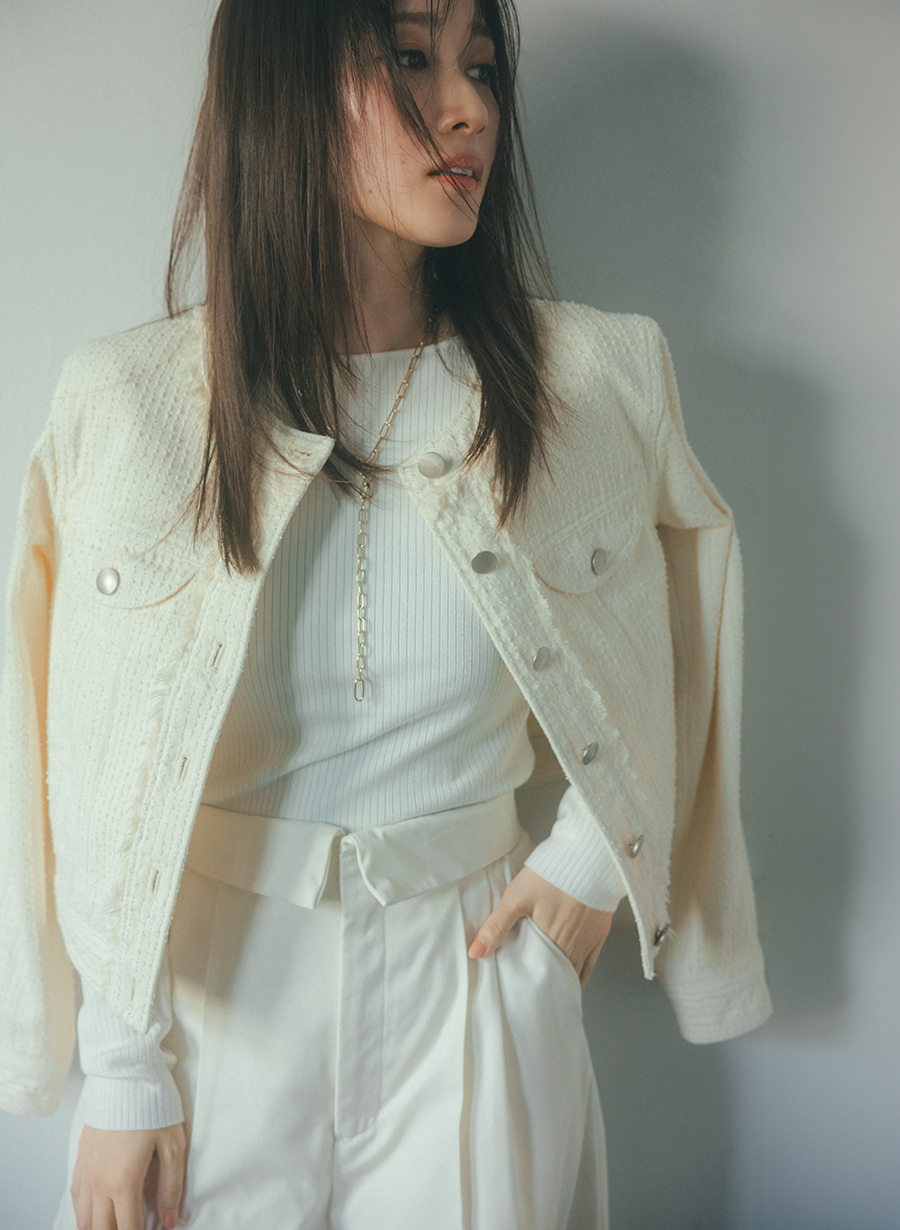 ニードルパンチデニムジャケット/セットアップ可｜LOUNIE（ルーニィ