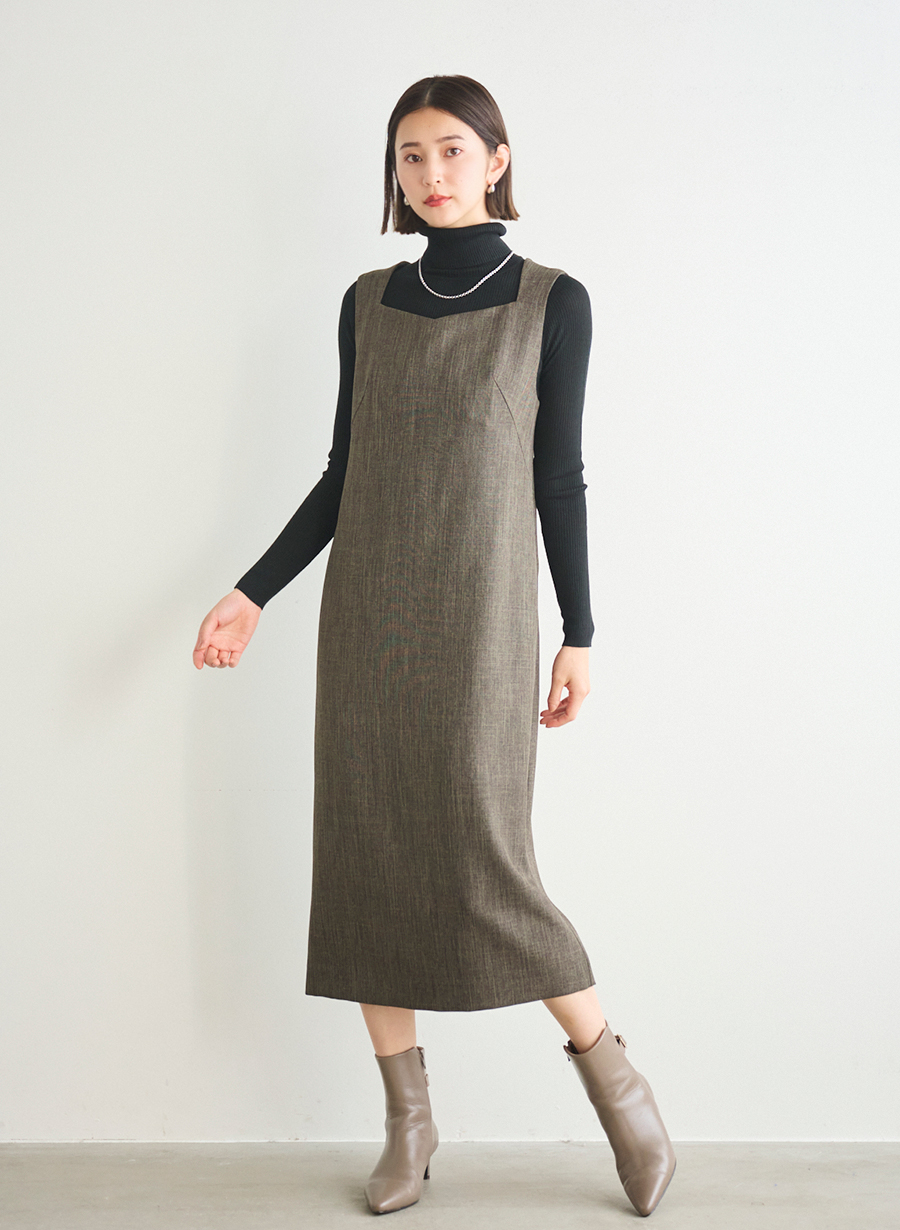 追加/Oggiコラボ】ナロージャンパースカート（ミモレ）｜LOUNIE