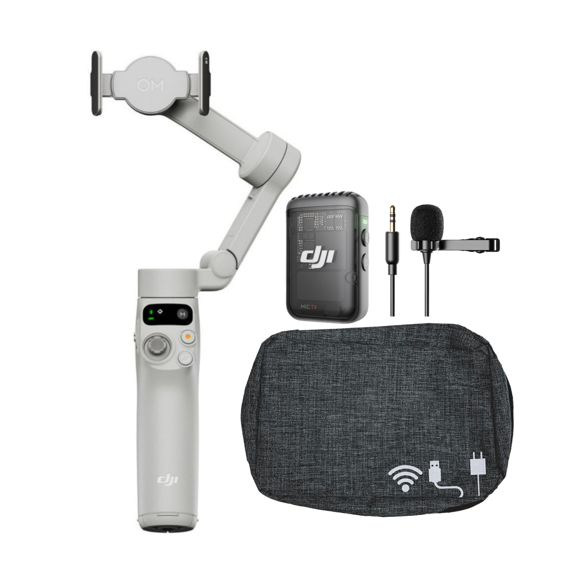 DJI Osmo Mobile 7 Gimbal with DJI Mic 2 TX, Lavalier Microphone