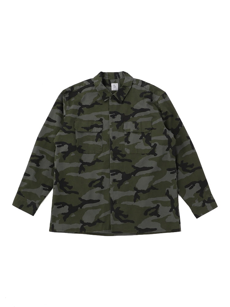 残り3Lのみ】迷彩柄スカルプリント長袖シャツ メンズ | フォーエル公式通販