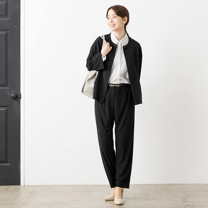 洗えるONOFFブラックフォーマル／テーパード M・ブラック｜東京