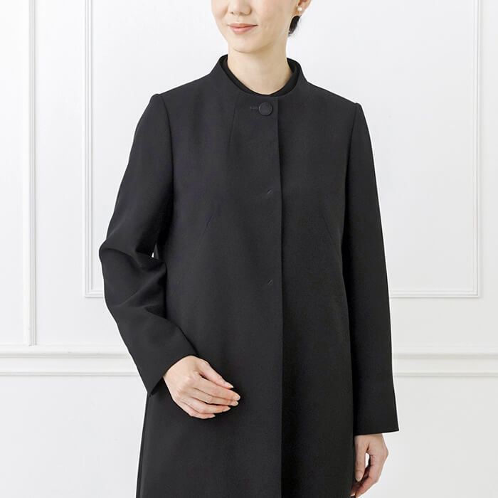 洗える｜1つボタンのスタンドカラージャケット M・ブラック｜東京
