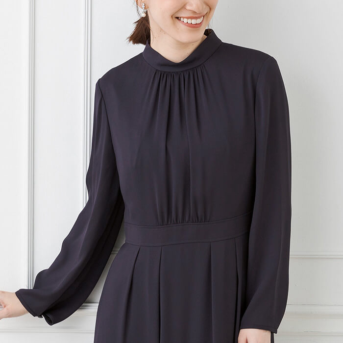 チェックツイードジャケットのセレモニースーツ 13号・ネイビー