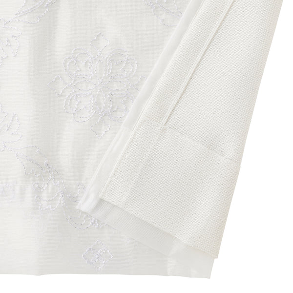 ラメ×リマニフィ ダブルカーテン H1350×W1000 アイボリー（レース