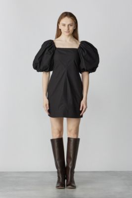 GANNI(ガニー)のCotton Poplin Twisted Sleeve Mini Dress通販