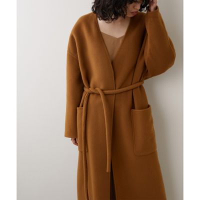 Whim Gazette(ウィム ガゼット)のノーカラーロングリバーコート通販