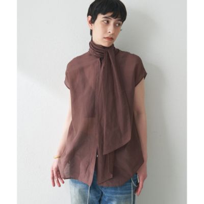 Whim Gazette(ウィム ガゼット)のシルクローンノースリーブブラウス