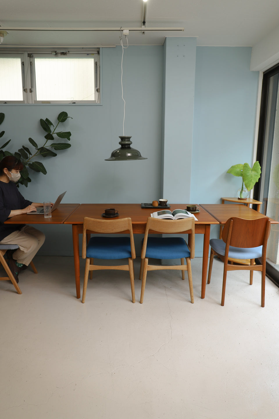 デンマークヴィンテージ エクステンション ダイニングテーブル ドロー